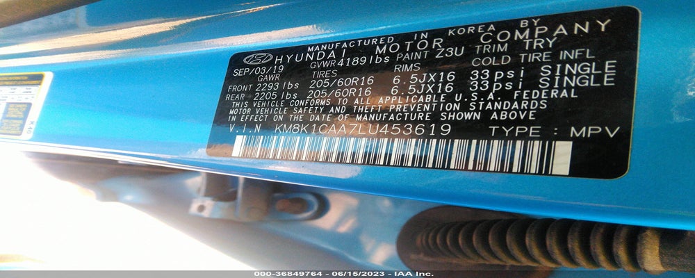 KM8K1CAA7LU453619 2020 HYUNDAI KONA photo no. 9