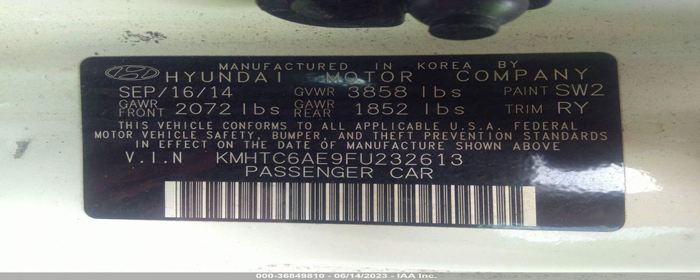 KMHTC6AE9FU232613 2015 HYUNDAI VELOSTER photo no. 9