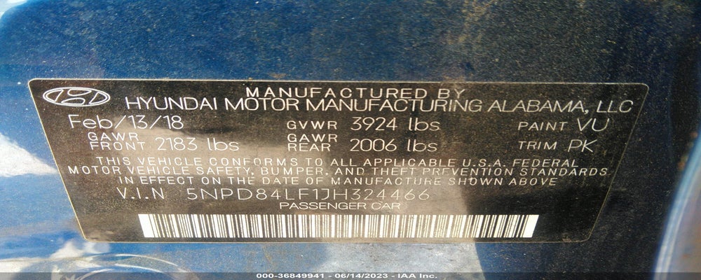 5NPD84LF1JH324466 2018 HYUNDAI ELANTRA photo no. 9