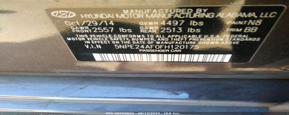 5NPE24AF0FH120175 2015 HYUNDAI SONATA photo no. 9