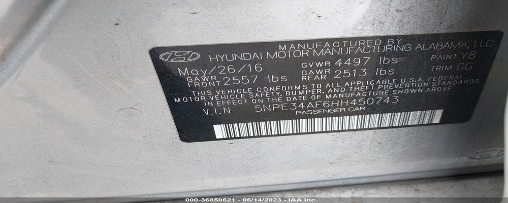5NPE34AF6HH450743 2017 HYUNDAI SONATA photo no. 9