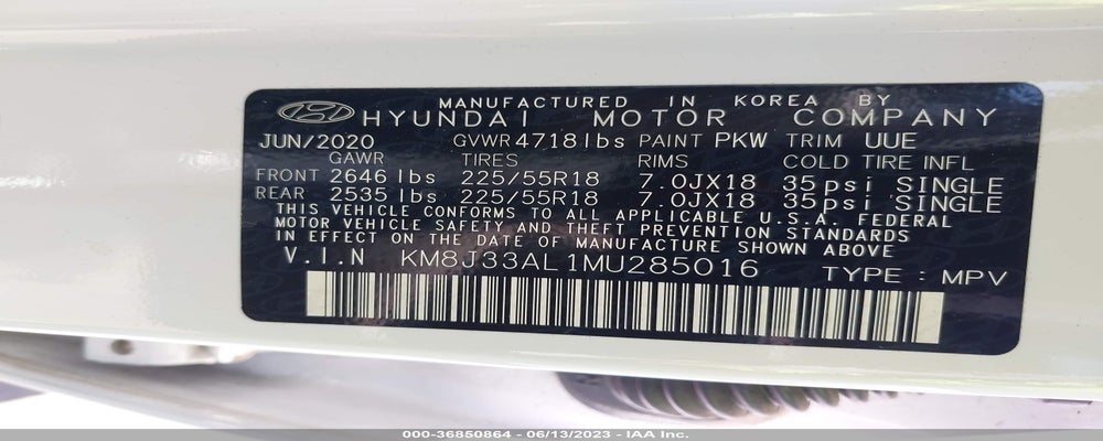 KM8J33AL1MU285016 2021 HYUNDAI TUCSON photo no. 9