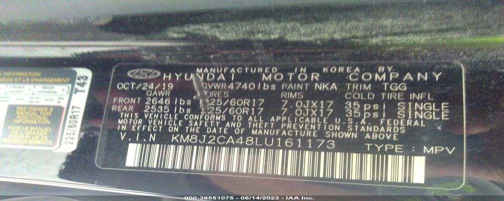 KM8J2CA48LU161173 2020 HYUNDAI TUCSON photo no. 9