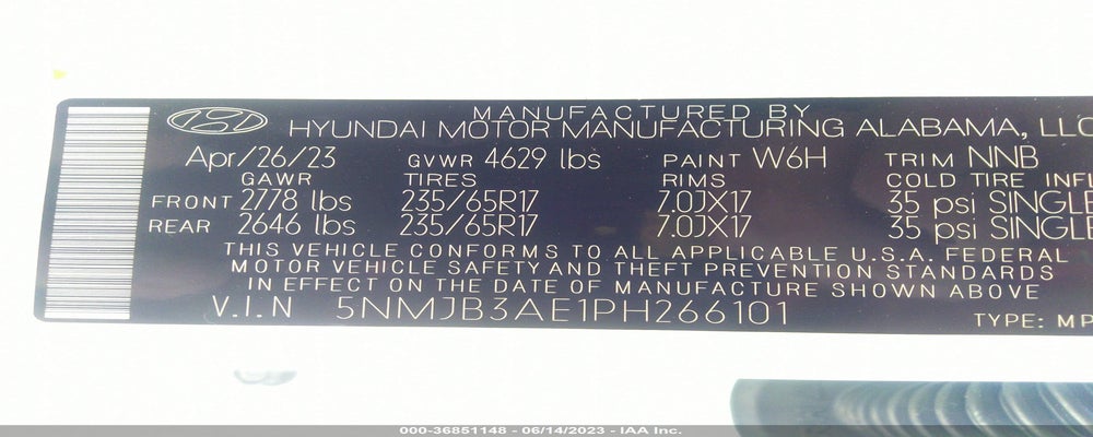 5NMJB3AE1PH266101 2023 HYUNDAI TUCSON photo no. 9