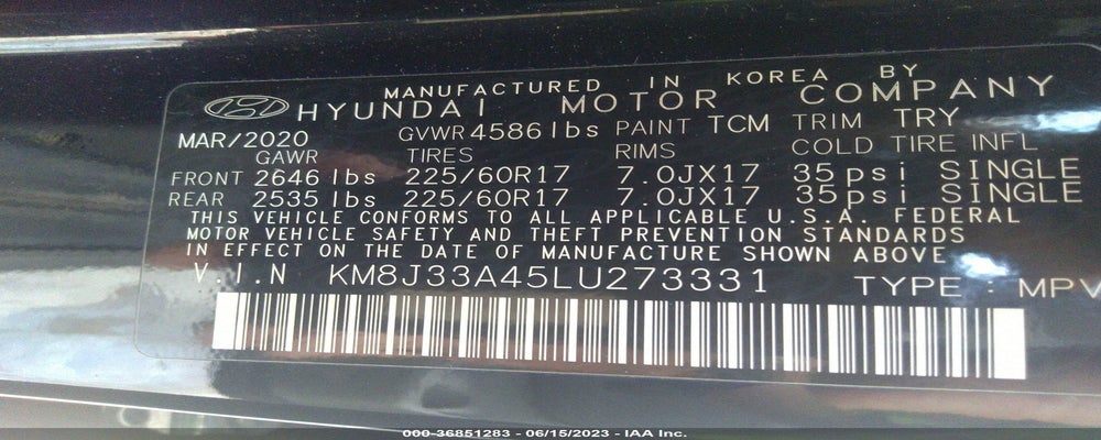 KM8J33A45LU273331 2020 HYUNDAI TUCSON photo no. 9