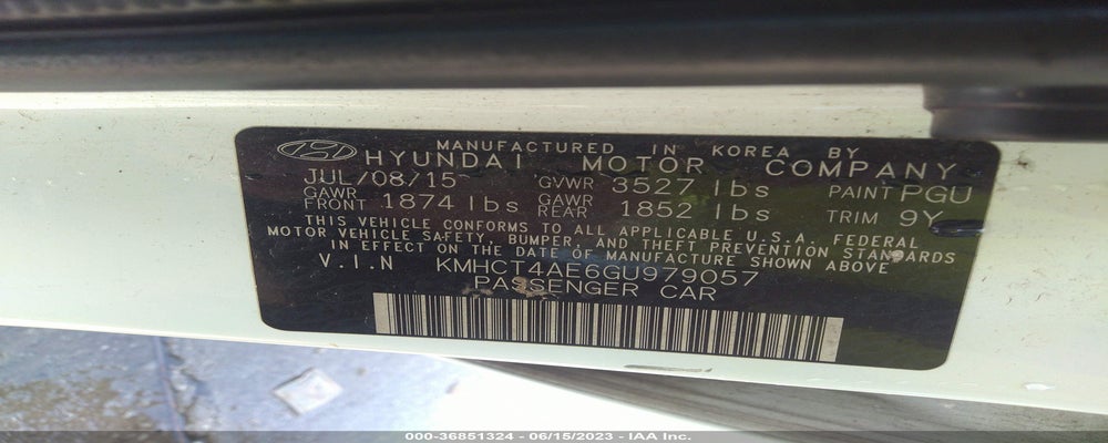 KMHCT4AE6GU979057 2016 HYUNDAI ACCENT photo no. 9