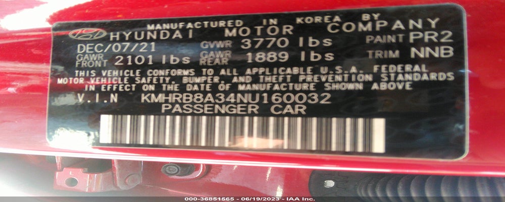 KMHRB8A34NU160032 2022 HYUNDAI VENUE photo no. 9