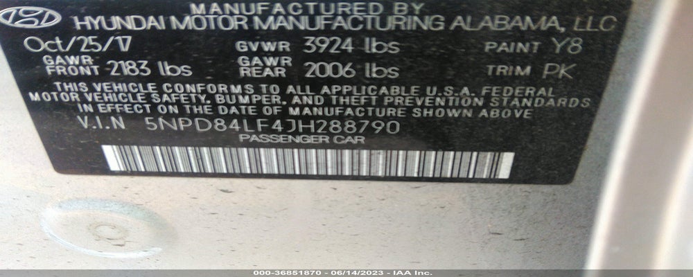 5NPD84LF4JH288790 2018 HYUNDAI ELANTRA photo no. 9