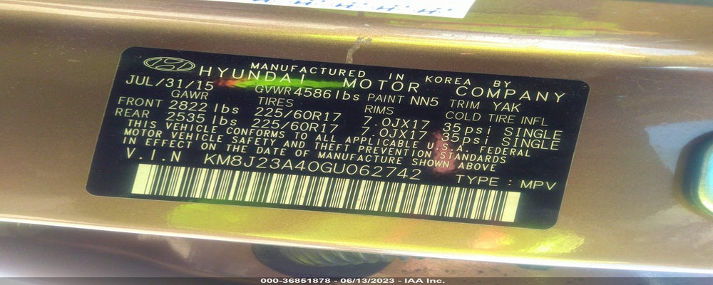 KM8J23A40GU062742 2016 HYUNDAI TUCSON photo no. 9