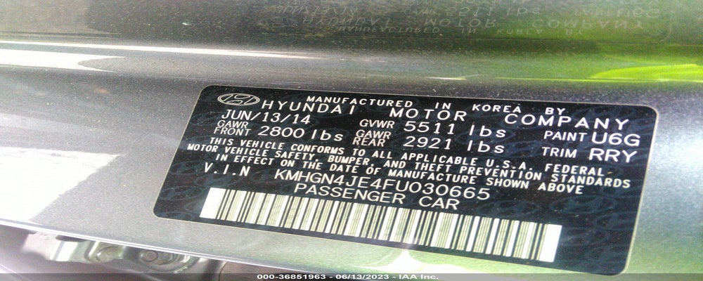 KMHGN4JE4FU030665 2015 HYUNDAI GENESIS photo no. 9