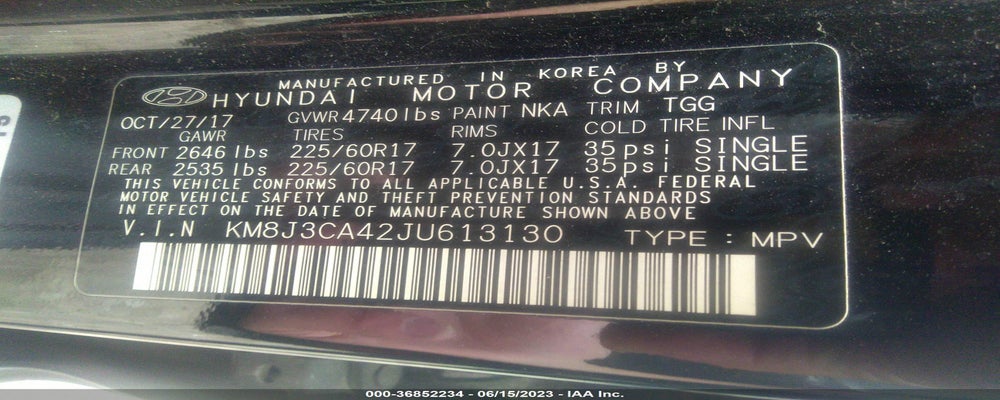 KM8J3CA42JU613130 2018 HYUNDAI TUCSON photo no. 9