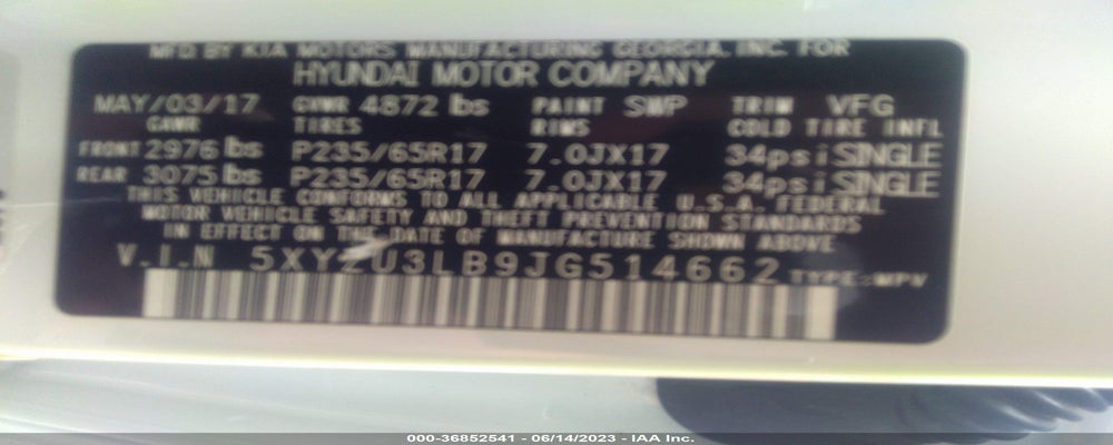 5XYZU3LB9JG514662 2018 HYUNDAI SANTA FE SPORT photo no. 9
