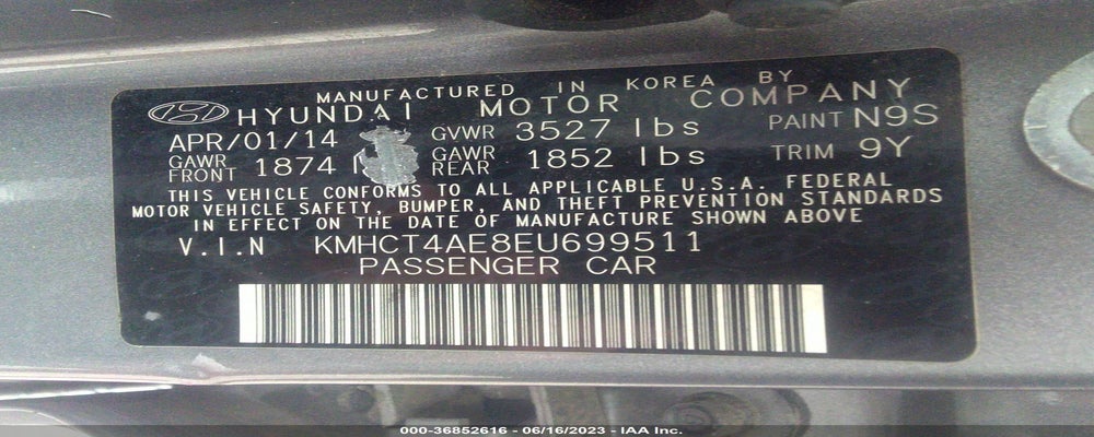 KMHCT4AE8EU699511 2014 HYUNDAI ACCENT photo no. 9
