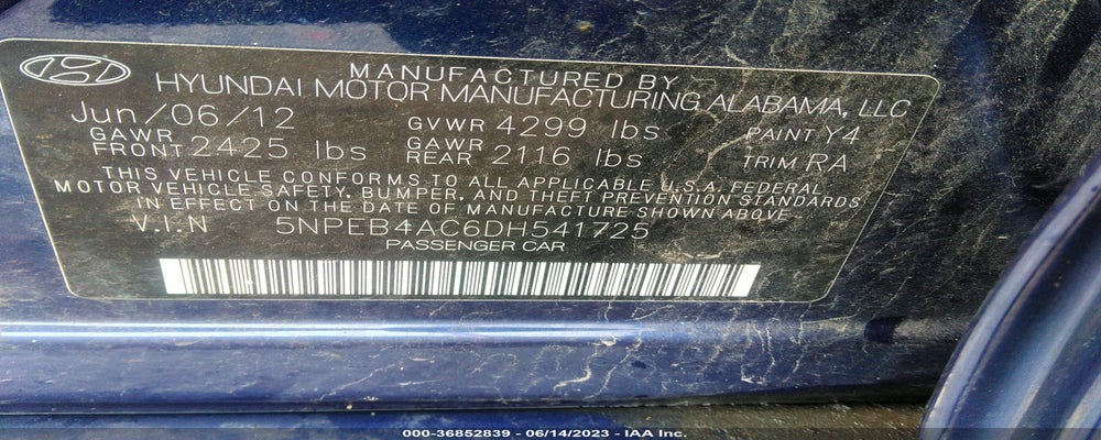 5NPEB4AC6DH541725 2013 HYUNDAI SONATA photo no. 9