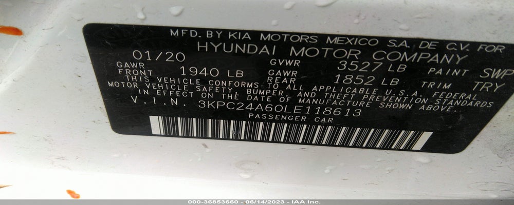 3KPC24A60LE118613 2020 HYUNDAI ACCENT photo no. 9