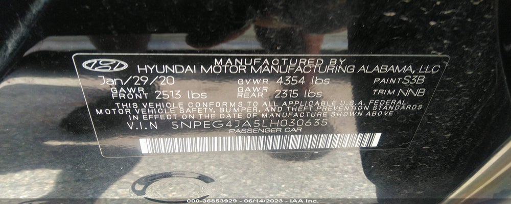 5NPEG4JA5LH030635 2020 HYUNDAI SONATA photo no. 9