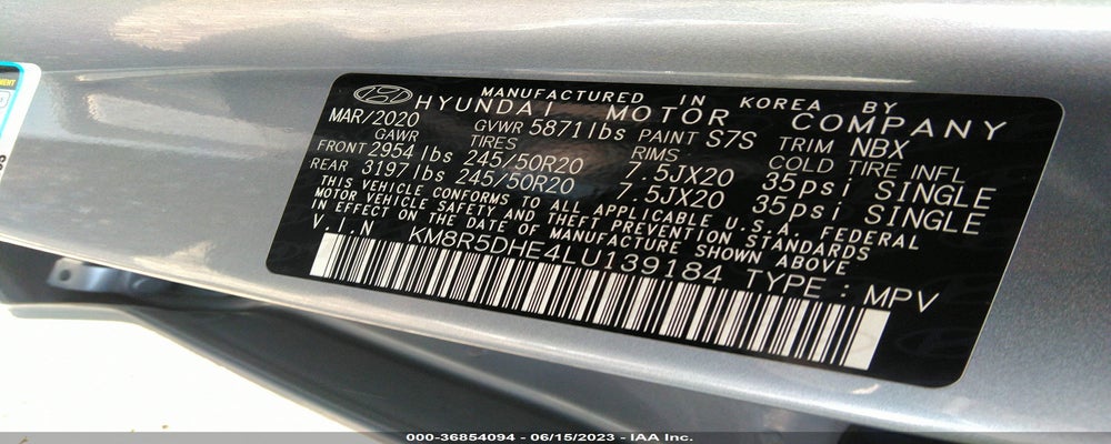 KM8R5DHE4LU139184 2020 HYUNDAI PALISADE photo no. 9