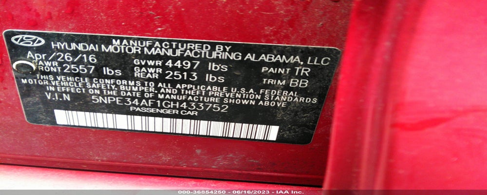 5NPE34AF1GH433752 2016 HYUNDAI SONATA photo no. 9