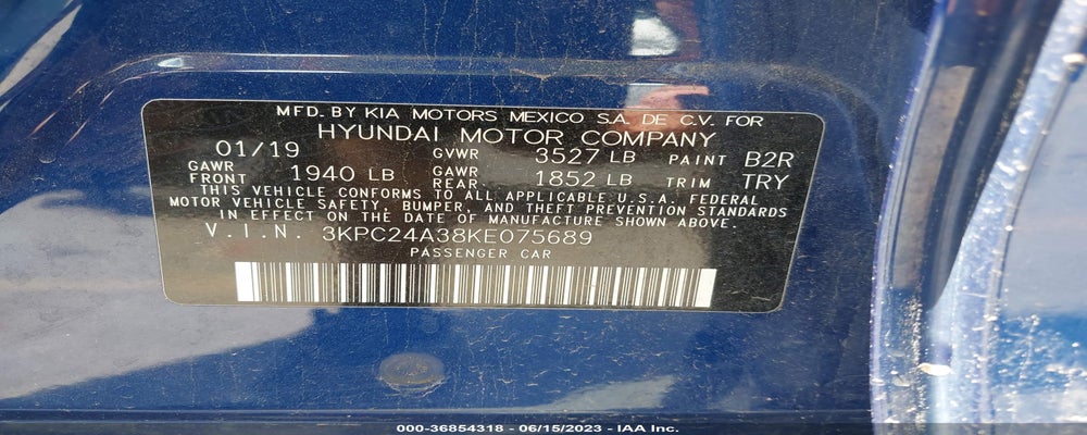 3KPC24A38KE075689 2019 HYUNDAI ACCENT photo no. 9
