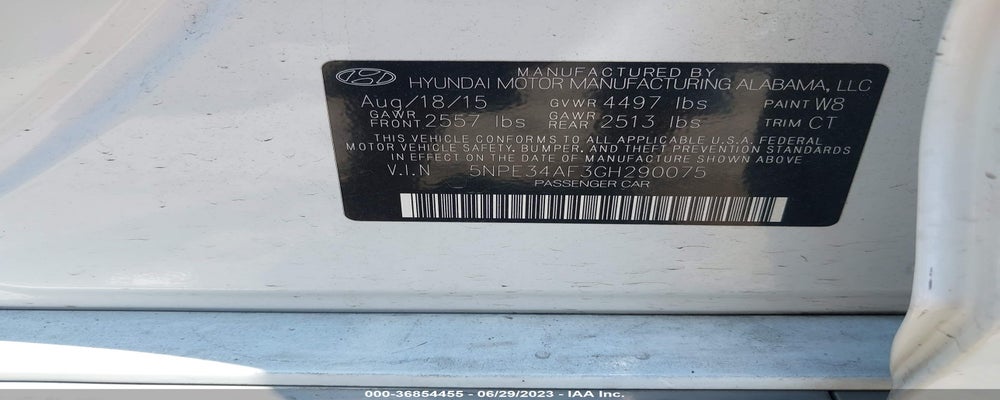 5NPE34AF3GH290075 2016 HYUNDAI SONATA photo no. 9