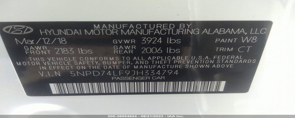 5NPD74LF9JH334794 2018 HYUNDAI ELANTRA photo no. 9