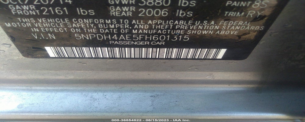 5NPDH4AE5FH601315 2015 HYUNDAI ELANTRA photo no. 9