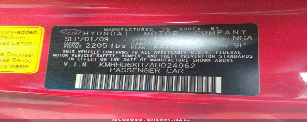 KMHHU6KH7AU024962 2010 HYUNDAI GENESIS COUPE photo no. 9