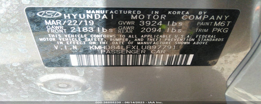 KMHD84LFXLU897791 2020 HYUNDAI ELANTRA photo no. 9