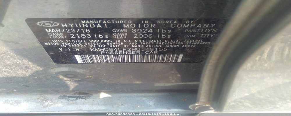KMHD84LF2HU149155 2017 HYUNDAI ELANTRA photo no. 9