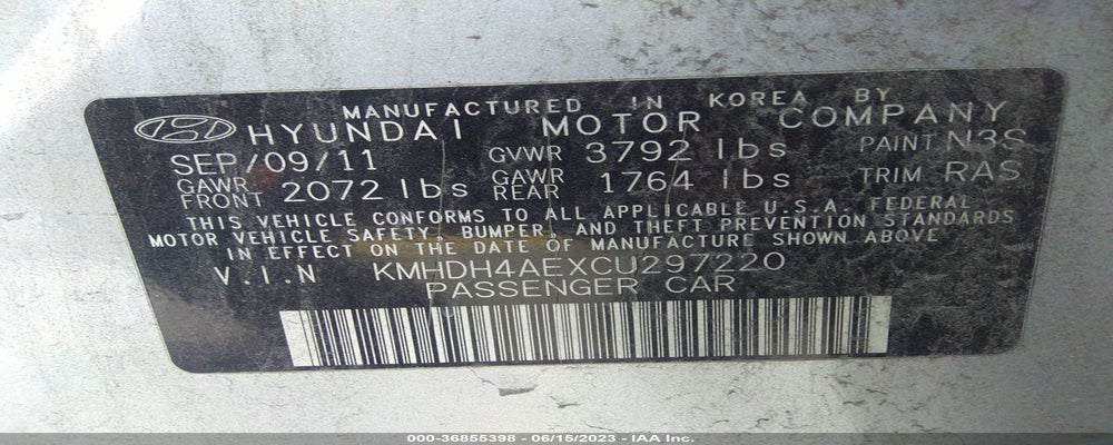 KMHDH4AEXCU297220 2012 HYUNDAI ELANTRA photo no. 9