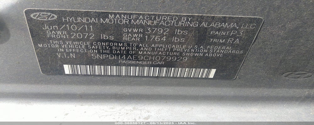 5NPDH4AE9CH079929 2012 HYUNDAI ELANTRA photo no. 9