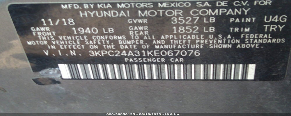 3KPC24A31KE067076 2019 HYUNDAI ACCENT photo no. 9