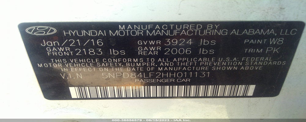 5NPD84LF2HH011131 2017 HYUNDAI ELANTRA photo no. 9