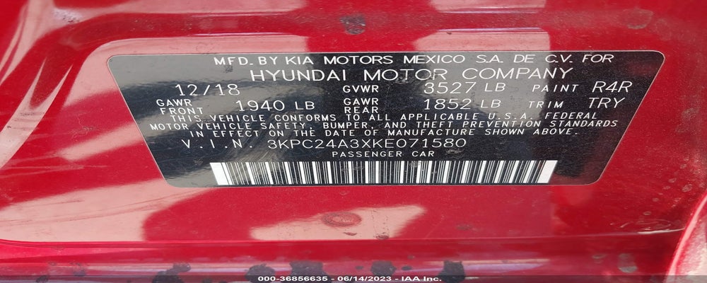 3KPC24A3XKE071580 2019 HYUNDAI ACCENT photo no. 9