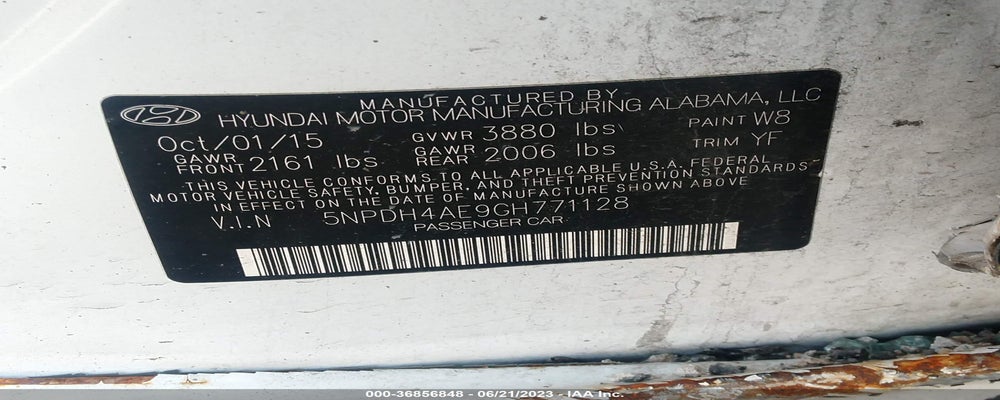 5NPDH4AE9GH771128 2016 HYUNDAI ELANTRA photo no. 9