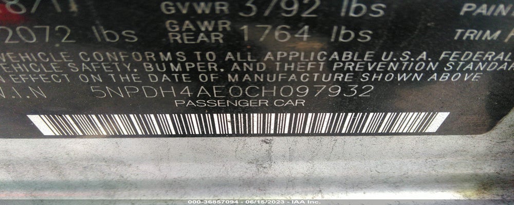 5NPDH4AE0CH097932 2012 HYUNDAI ELANTRA photo no. 9