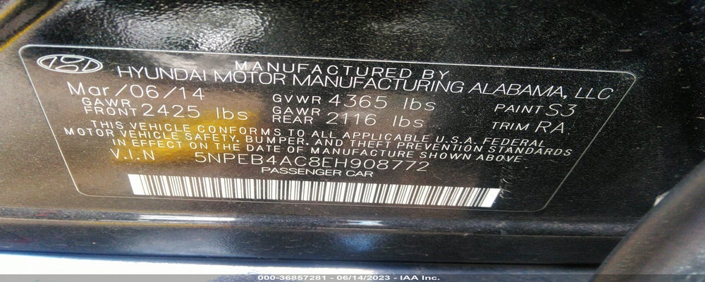 5NPEB4AC8EH908772 2014 HYUNDAI SONATA photo no. 9