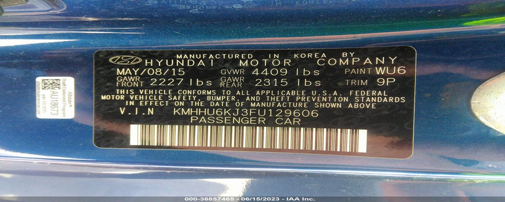 KMHHU6KJ3FU129606 2015 HYUNDAI GENESIS COUPE photo no. 9