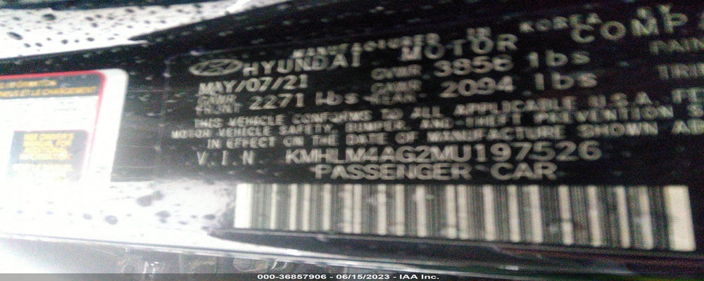 KMHLM4AG2MU197526 2021 HYUNDAI ELANTRA photo no. 9