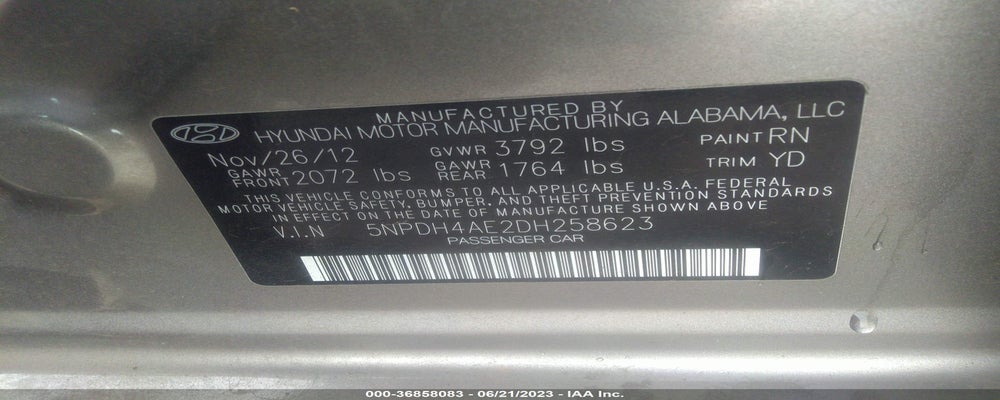 5NPDH4AE2DH258623 2013 HYUNDAI ELANTRA photo no. 9