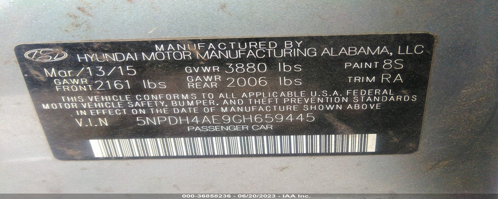 5NPDH4AE9GH659445 2016 HYUNDAI ELANTRA photo no. 9