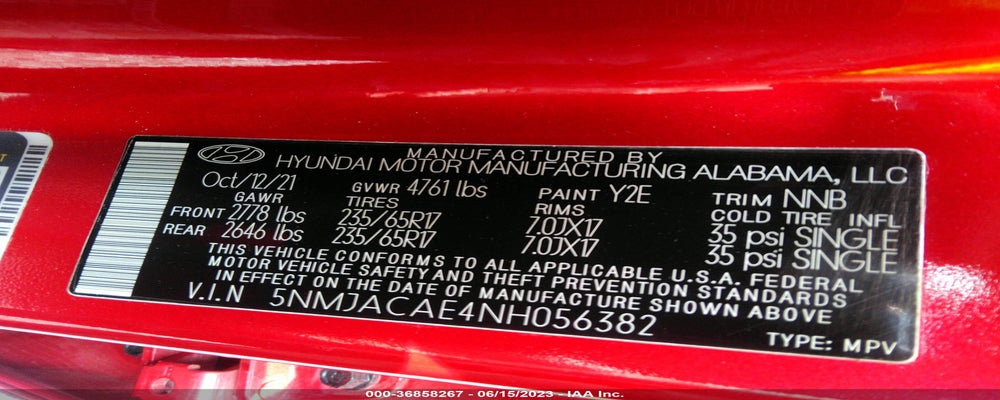 5NMJACAE4NH056382 2022 HYUNDAI TUCSON photo no. 9