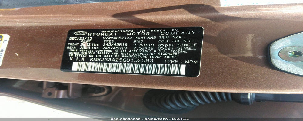 KM8J33A25GU152593 2016 HYUNDAI TUCSON photo no. 9