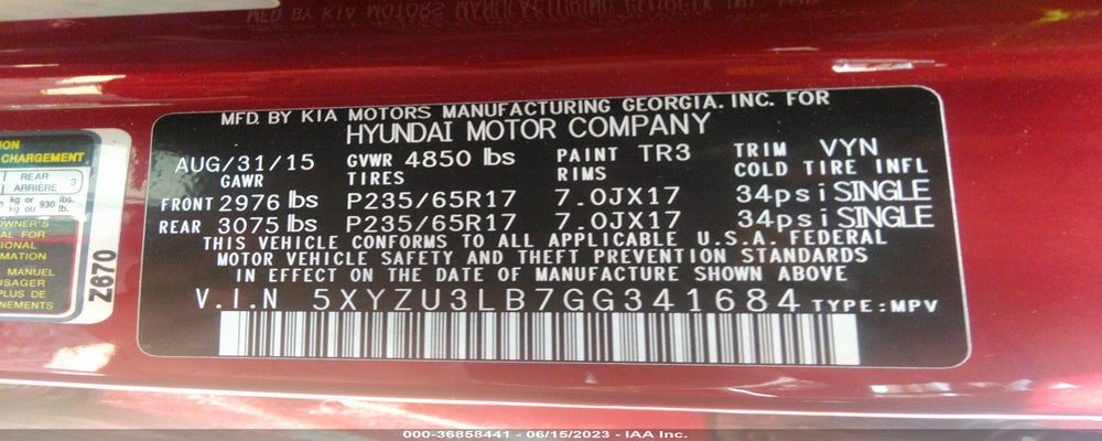 5XYZU3LB7GG341684 2016 HYUNDAI SANTA FE SPORT photo no. 9