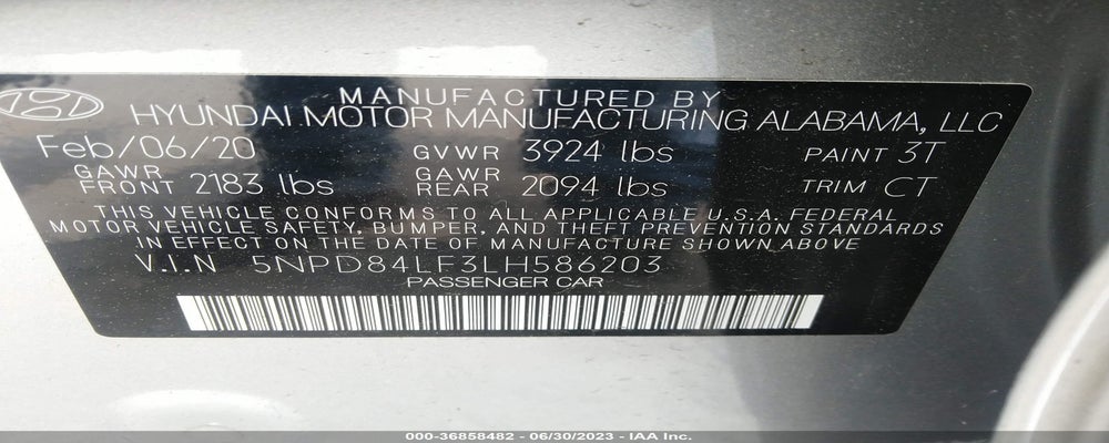 5NPD84LF3LH586203 2020 HYUNDAI ELANTRA photo no. 9