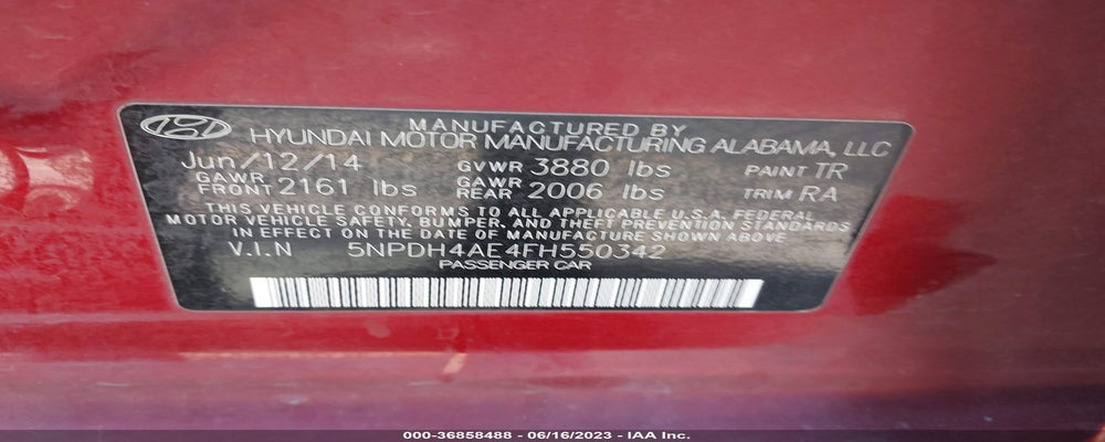 5NPDH4AE4FH550342 2015 HYUNDAI ELANTRA photo no. 9