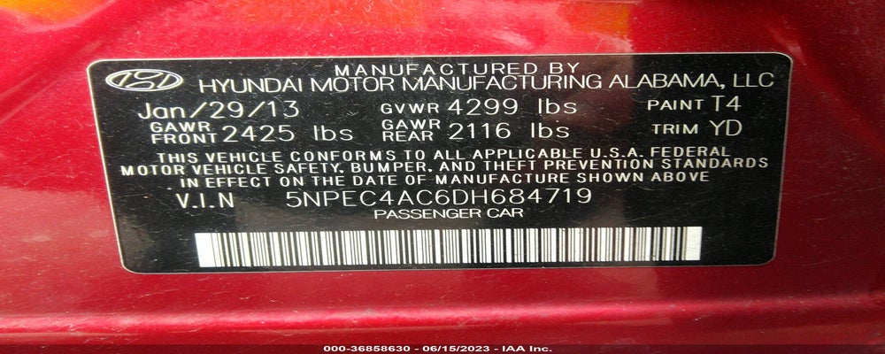 5NPEC4AC6DH684719 2013 HYUNDAI SONATA photo no. 9