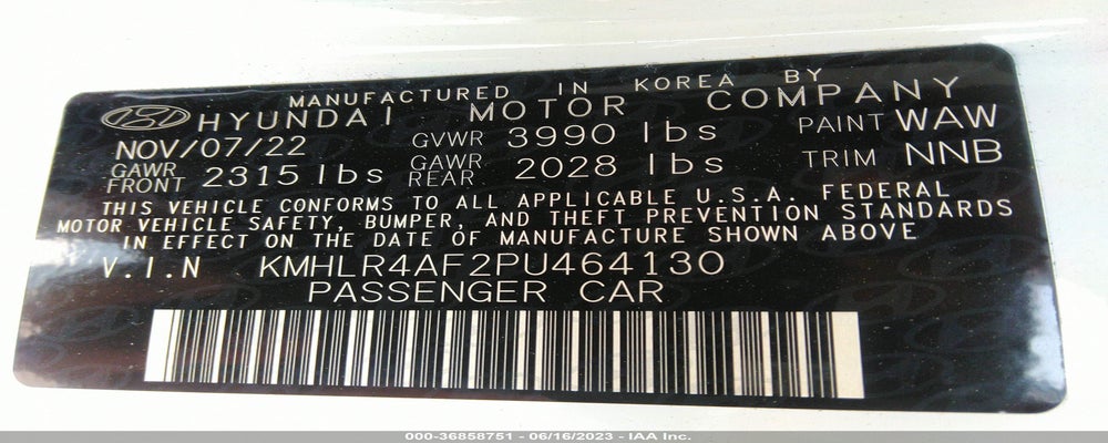 KMHLR4AF2PU464130 2023 HYUNDAI ELANTRA photo no. 9