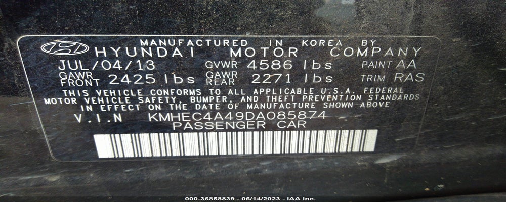 KMHEC4A49DA085874 2013 HYUNDAI SONATA HYBRID photo no. 9
