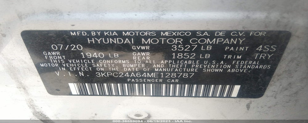 3KPC24A64ME128787 2021 HYUNDAI ACCENT photo no. 9